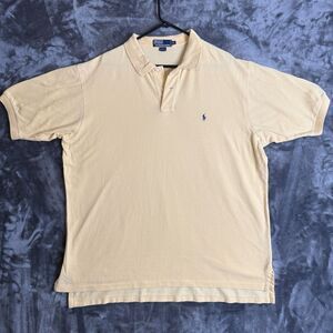Vintage Polo Ralph Lauren Men's XXL Short Sleeve T-Shirt 100% Cotton Yellow